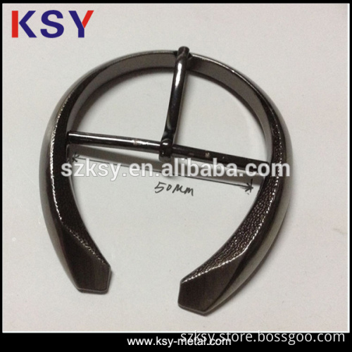 Grey / dark silver moon shape 50mm nickel free belt buckle